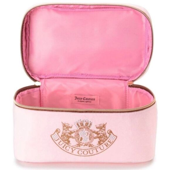 {Juicy Couture} Pink Scotties Cosmetic Bag Train Case - Picture 10 of 11